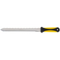 Нож для резки теплоизоляционных плит 240х27мм, двустороннее лезвие, нерж. сталь, прорезиненная ручка